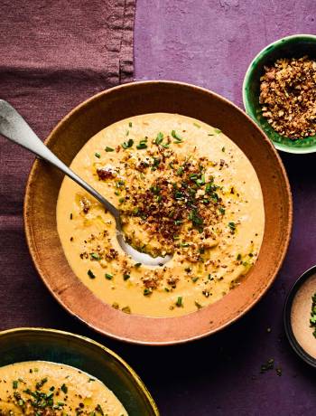 Creamy chestnut and roast veg soup