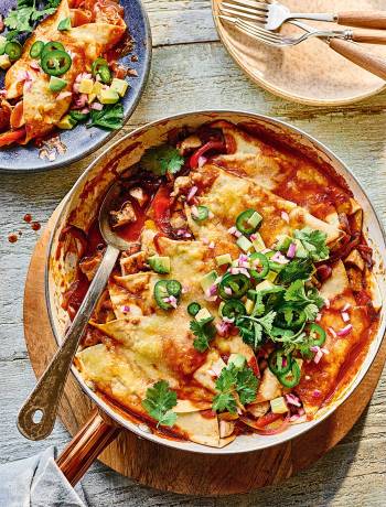 All-in-one chicken enchiladas