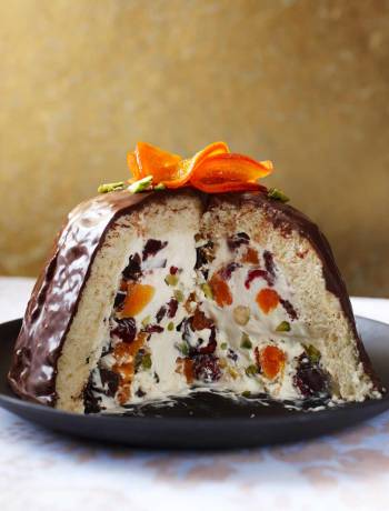 Cheat’s Christmas ice-cream bombe  