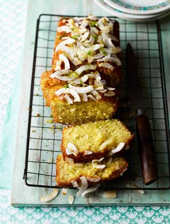 Lime and coconut drizzle cake 