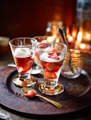 Nectarine and vodka jellies