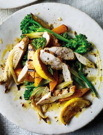 Chicken paillards with fennel, honey and lemon