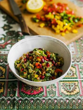 Smoked aubergine salad