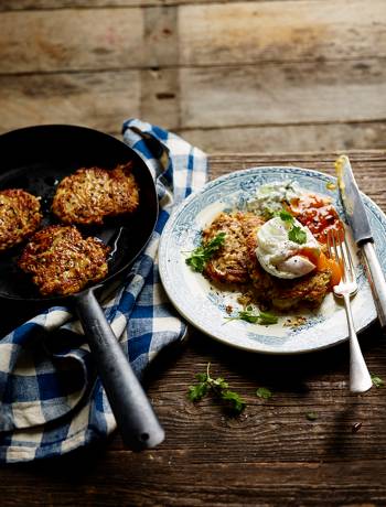 Indian-spiced celeriac rosti with herb yogurt