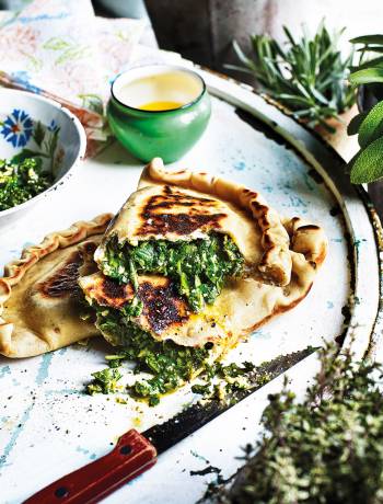 Herb-stuffed flatbreads