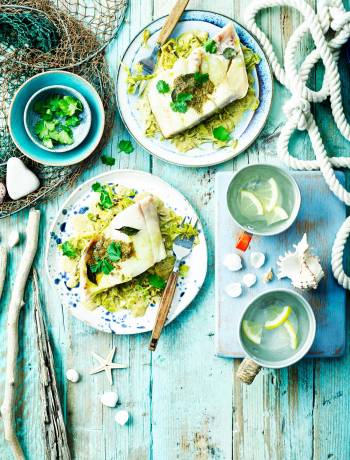 Smoked haddock with leeks, lime and curry butter