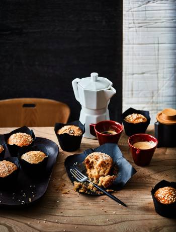 Tahini and date muffins