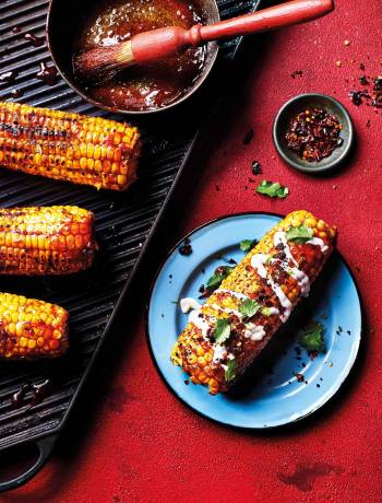 Sweet and sour-glazed BBQ corn