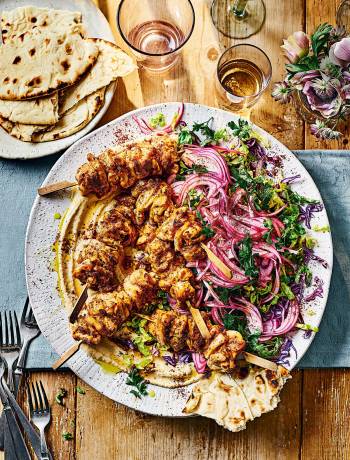 Chicken kebab platter