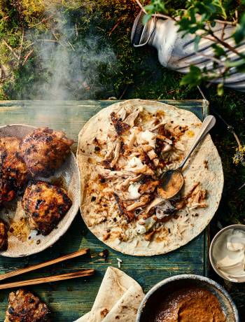 Chicken mole burritos