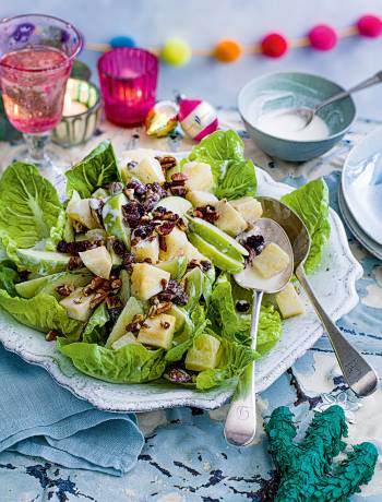 Crunchy apple fruit and nut salad