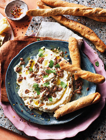 Whipped ricotta, anchovy and grissini