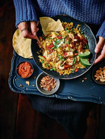 Curried turkey fried rice