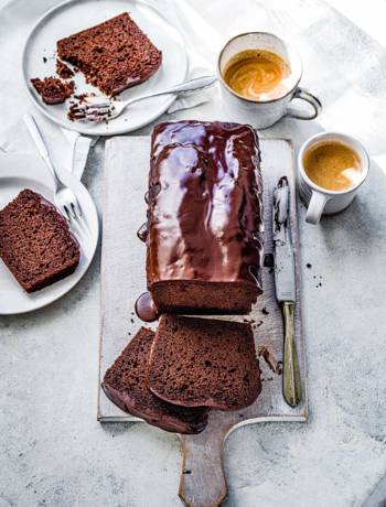 Lighter chocolate yogurt loaf cake