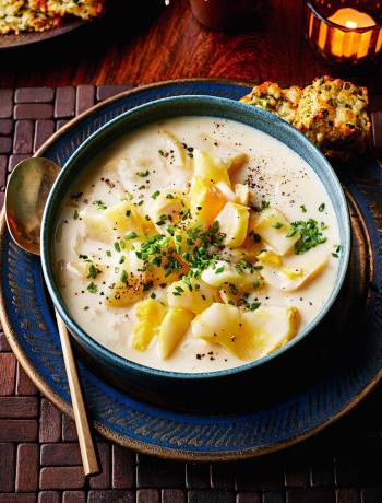 Smoked cod and haddock chowder