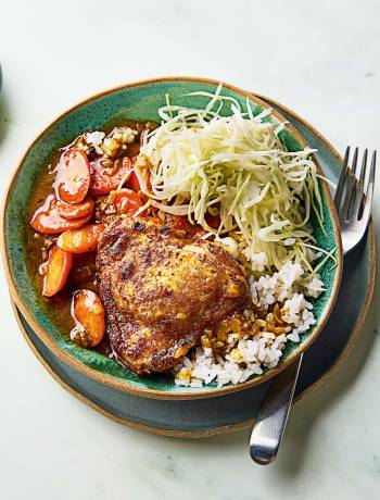 Roast chicken with Japanese-style curry sauce