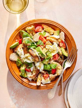 Chicken and avocado panzanella