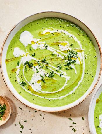 Cucumber and pea gazpacho