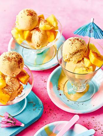 Tropical fruit and Tajín vegan ice cream