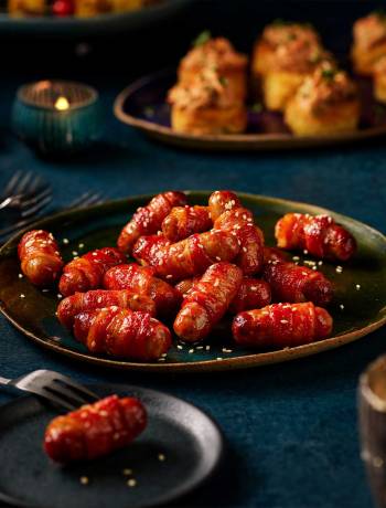 Sticky gochujang pigs in blankets