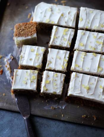 Parsnip and pecan traybake