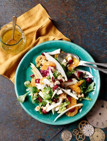 Clementine, cherry and feta salad
