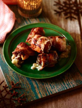 Blue cheese and bacon-wrapped dates