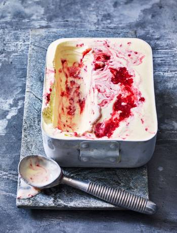 Raspberry rose ripple ice cream