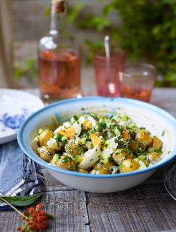 American potato salad with hard-boiled eggs