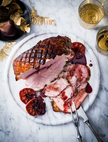 Port, clementine and 5 spice ham