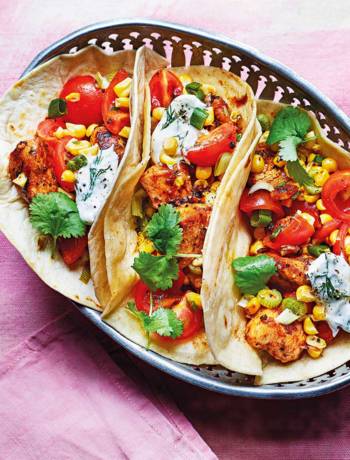 Chicken and corn tacos