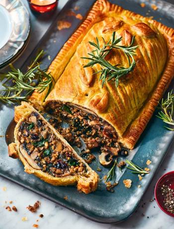 Double chestnut mushroom wellington 