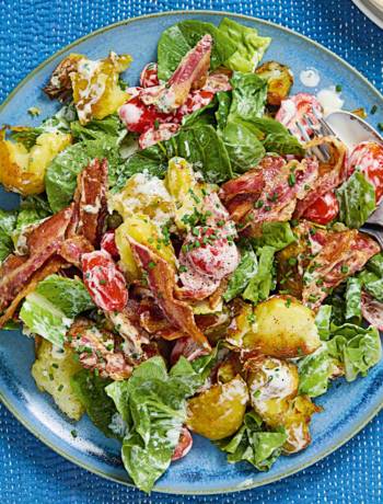 Crispy smashed potato BLT