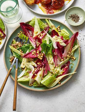 Red chicory salad with anchovy dressing