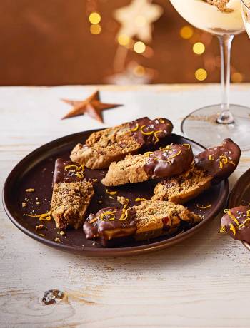 Pecan and orange cookie dough biscotti 