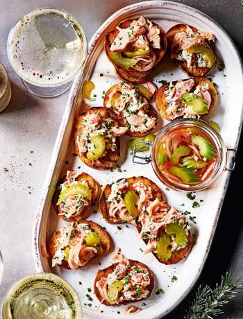 Salmon rillettes with pickled celery