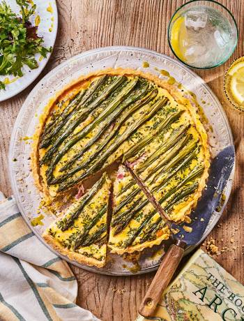 Asparagus and ham quiche