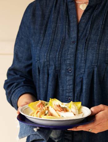 Trout, chicory and walnut salad
