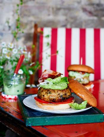 Tom Kerridge's Fish burgers with herb mayonnaise