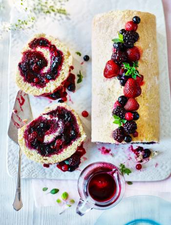 Summer fruit roulade