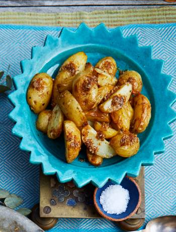 Sumac and orange-buttered new potatoes