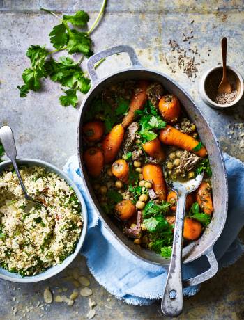 Slow cooker cumin, carrot and lamb tagine