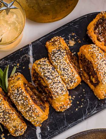 Harissa lamb sausage rolls
