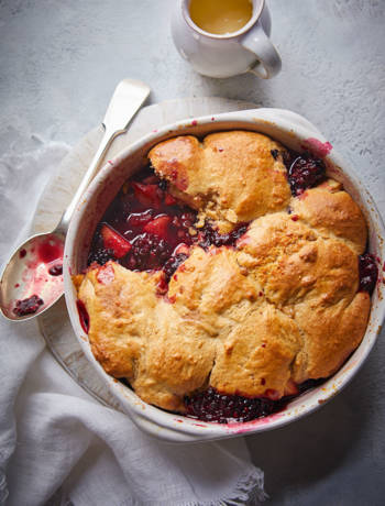 Apple and blackberry cobbler