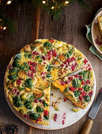 Leftover brussels sprouts frittata