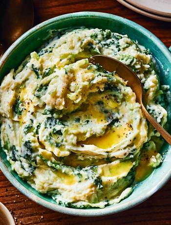 Miso leek colcannon 