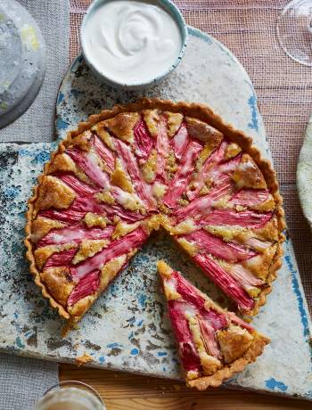 Rhubarb frangipane tart