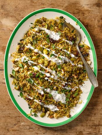 Persian herb rice with broad beans