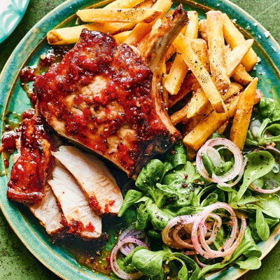 Strawberry-glazed pork