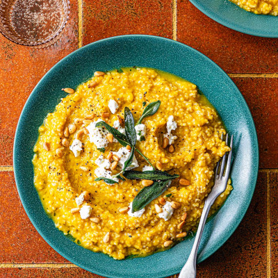 Butternut squash bulgur wheat risotto